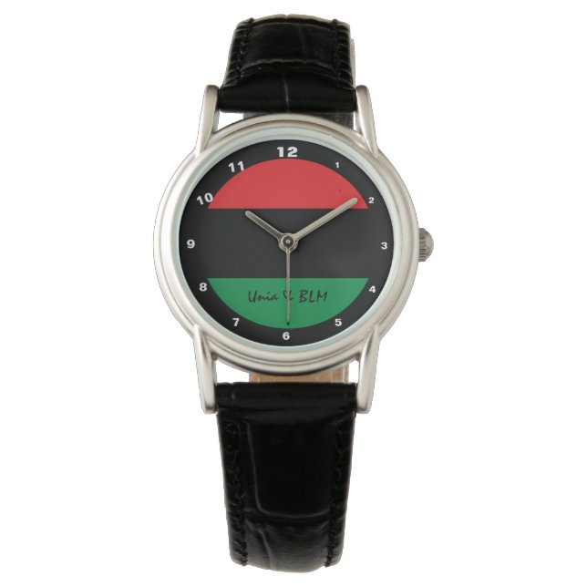 Pan African Flag & Unia Symbol / sports fan Watch (Front)