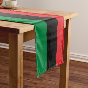 Pan African Flag & UNIA Symbol Tri / sports fan Short Table Runner