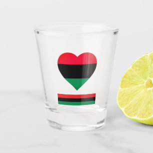 Pan African Flag & Union Symbol / sports fan tri S Shot Glass