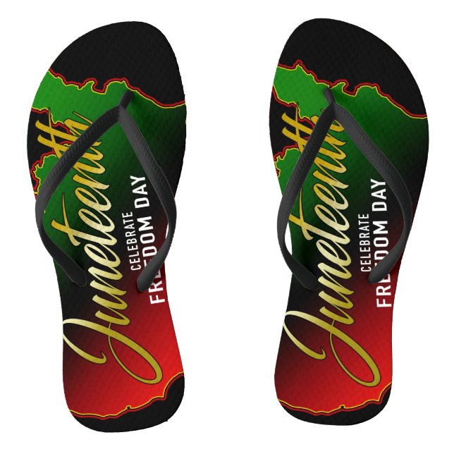 Pan African, Juneteenth  Flip Flops (Footbed)