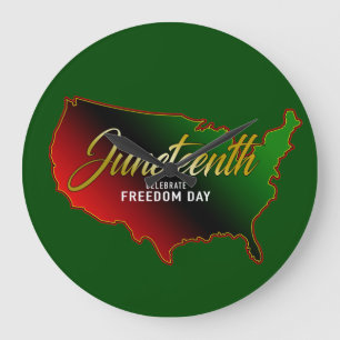 Pan African, Juneteenth  Large Clock