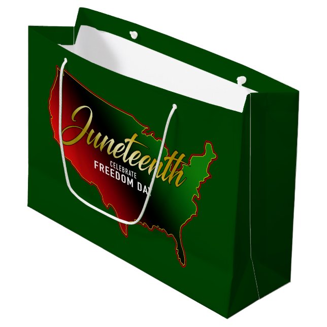Pan African, Juneteenth  Large Gift Bag (Front Angled)