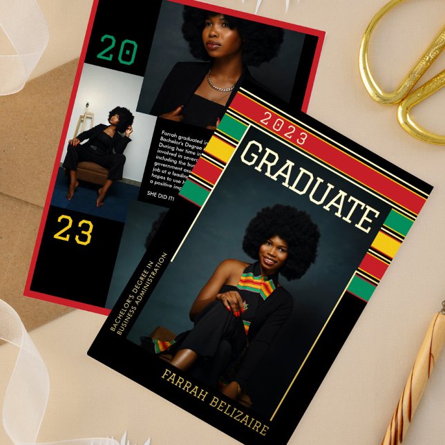Pan African Photo Foil Graduation Announcement (Creator Uploaded)
