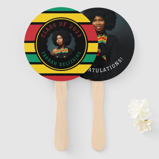 Pan African Photo Graduation Hand Fan (Front and Back)