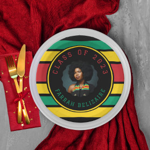 Pan African Photo Graduation Paper Plate
