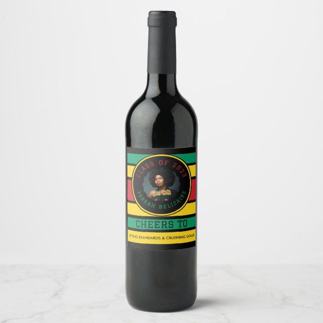 Pan African Photo Graduation Wine Label (Front)
