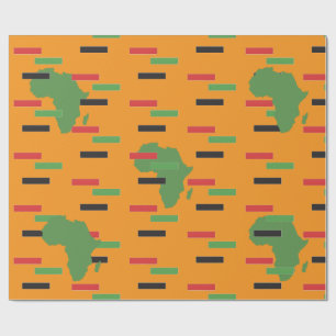 Pan African Red Black Green Africa Map Kwanzaa Wrapping Paper
