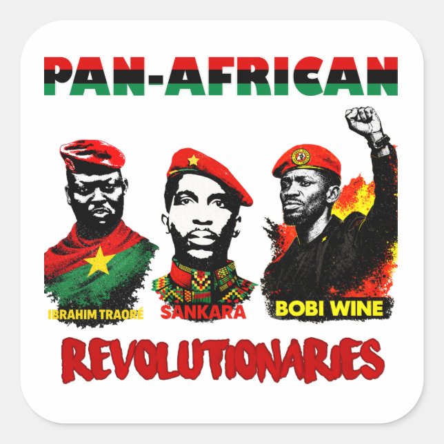 Pan-African Sticker – Sankara, Traore, Bobi Wine  (Front)