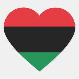 Pan African UNIA Flag Heart Sticker