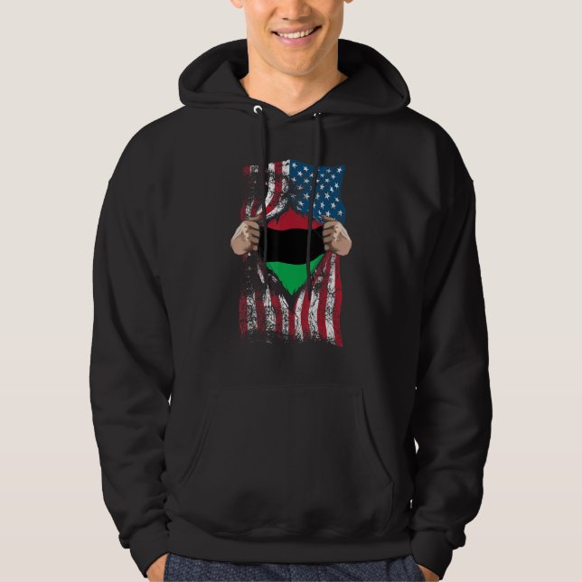Pan African Unia Flag Loyal Afro Americans Usa Hoodie (Front)