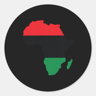Pan African Unia Flag Map Continent Black History Classic Round Sticker