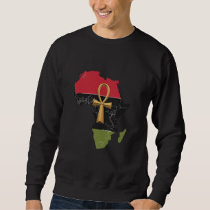 Pan African UNIA Flag Map Continent Black History  Sweatshirt