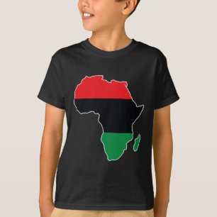 Pan African Unia Flag Map Continent Black History T-Shirt