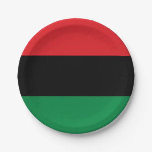 Pan African UNIA Flag Paper Plate