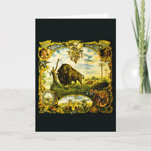 Pan Am Expo with Bison and Native American Motifs Card
