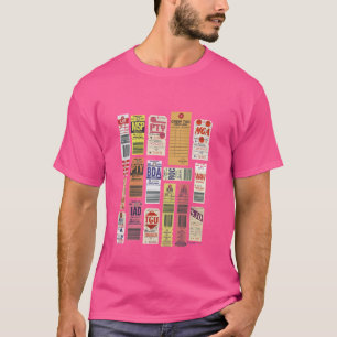 Pan Am Vintage Luggage Tags T-Shirt