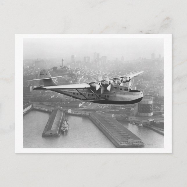 Pan American China Clipper and San Francisco 2 Postcard (Front)