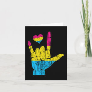 Pan ASL Pride Pansexual Hearing Loss Deaf Awarenes Card