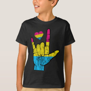 Pan ASL Pride Pansexual Hearing Loss Deaf Awarenes T-Shirt