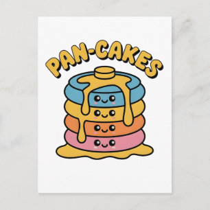 Pan-Cakes Funny Pansexual LGBTQ Funny Pride Month Holiday Postcard