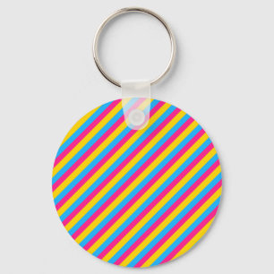 Pan Colour Stripes   Pansexual Pride  Key Ring