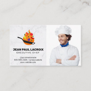 Pan Flipping Food   Chef Business Card