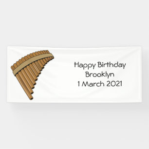 Pan flute / panpipes cartoon illustration  banner
