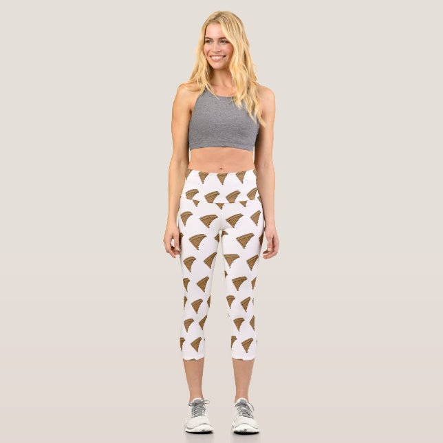 Pan flute / panpipes cartoon illustration  capri leggings (Front)