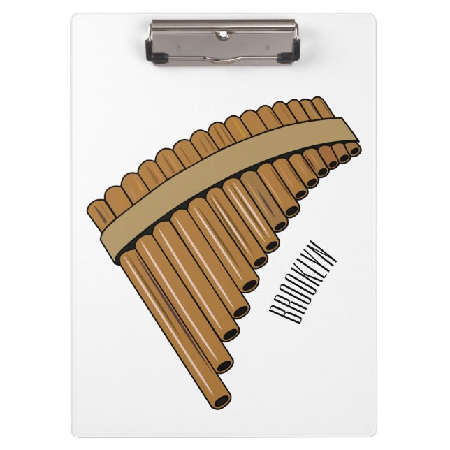 Pan flute / panpipes cartoon illustration  clipboard (Front)