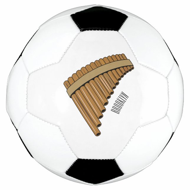 Pan flute / panpipes cartoon illustration  football (Front)