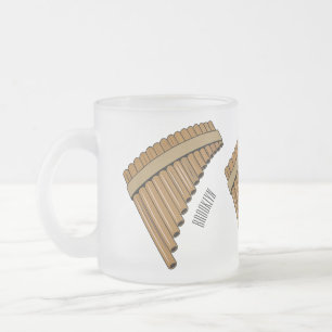 Pan flute / panpipes cartoon illustration  frosted glass coffee mug