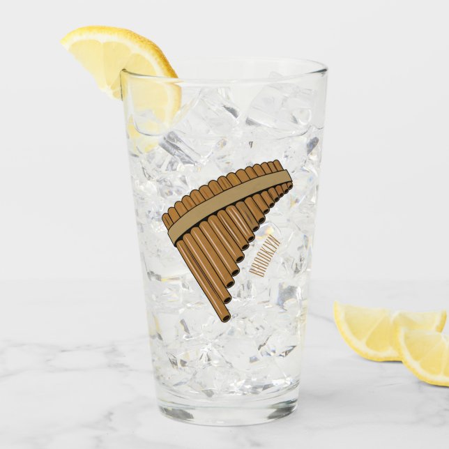 Pan flute / panpipes cartoon illustration  glass (Front Ice)