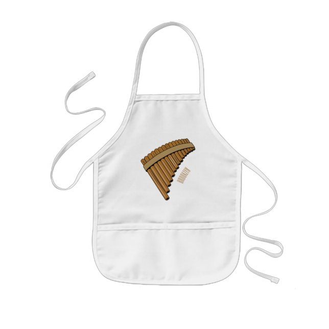Pan flute / panpipes cartoon illustration  kids apron (Front)
