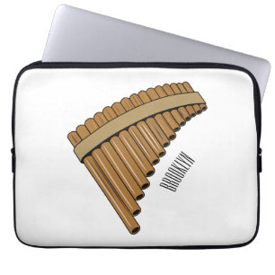 Pan flute / panpipes cartoon illustration  laptop sleeve