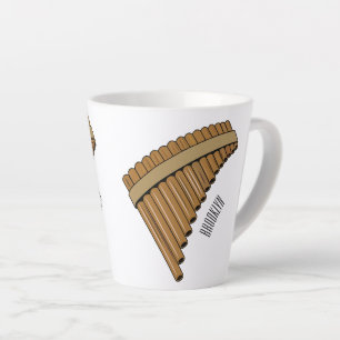 Pan flute / panpipes cartoon illustration  latte mug