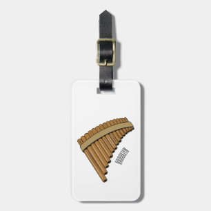 Pan flute / panpipes cartoon illustration luggage tag
