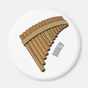 Pan flute / panpipes cartoon illustration magnet