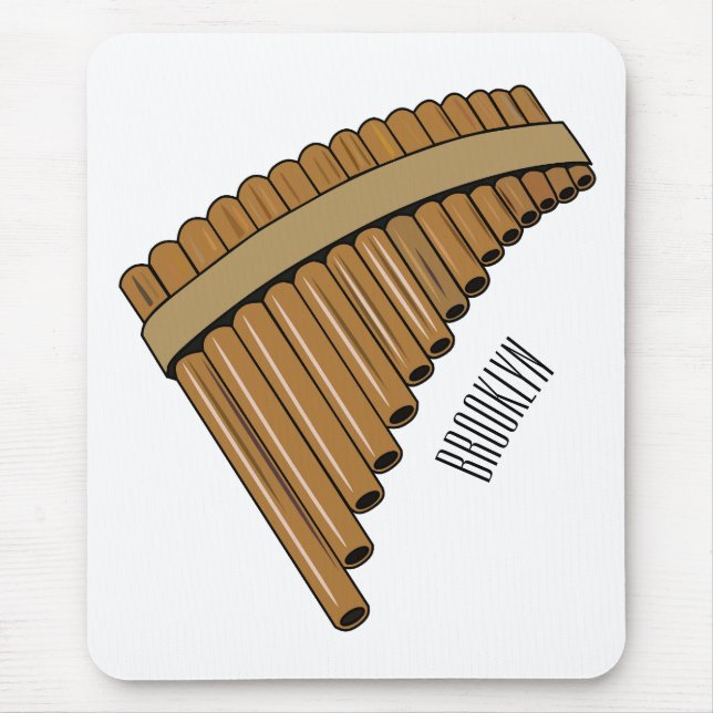 Pan flute / panpipes cartoon illustration  mouse mat (Front)