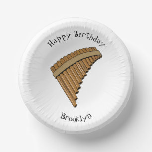 Pan flute / panpipes cartoon illustration paper plate