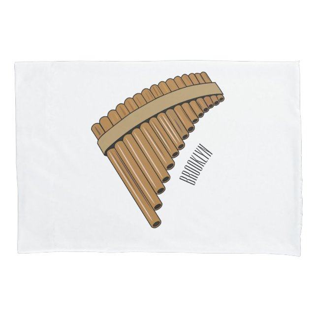 Pan flute / panpipes cartoon illustration  pillowcase (Front)