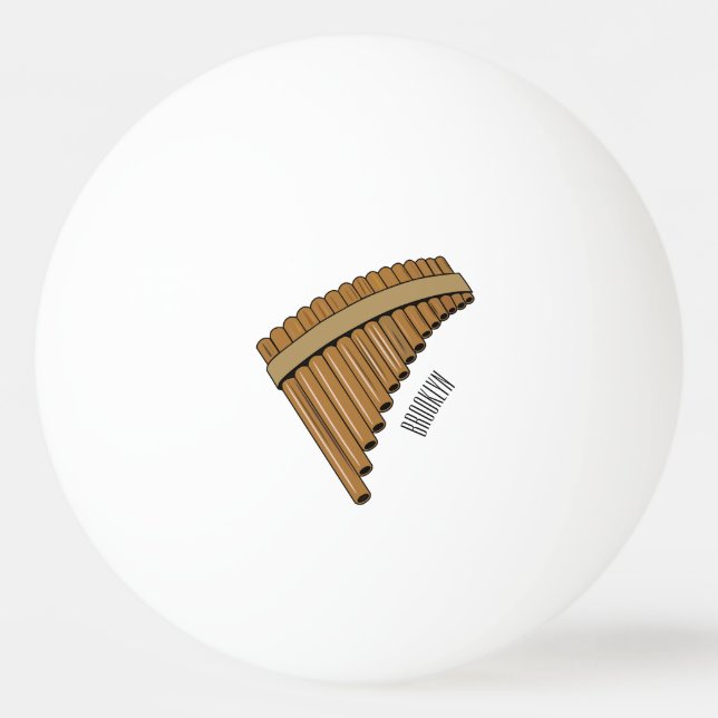 Pan flute / panpipes cartoon illustration  ping pong ball (Front)