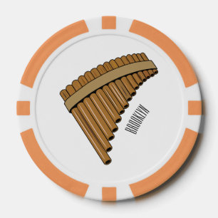 Pan flute / panpipes cartoon illustration poker chips