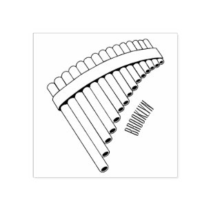 Pan flute / panpipes cartoon illustration rubber stamp