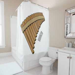 Pan flute / panpipes cartoon illustration  shower curtain