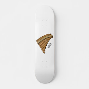 Pan flute / panpipes cartoon illustration  skateboard