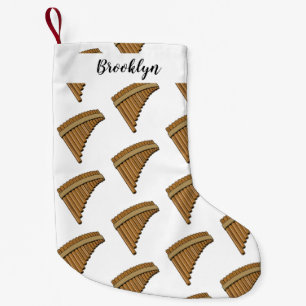Pan flute / panpipes cartoon illustration small christmas stocking