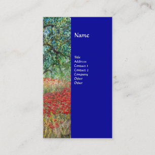 PAN,OLIVE TREE AND POPPY FIELDS monogram,blue Business Card