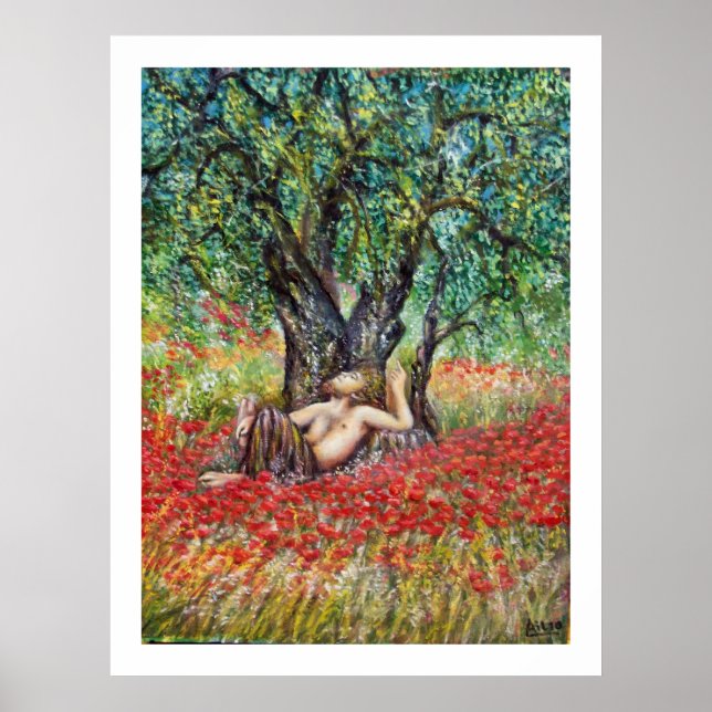 PAN, OLIVE TREE AND POPPY FIELDS POSTER (Front)
