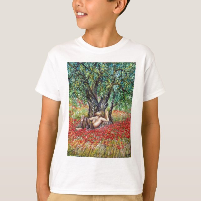 PAN, OLIVE TREE AND POPPY FIELDS T-Shirt (Front)
