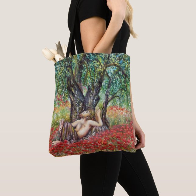 PAN, OLIVE TREE AND POPPY FIELDS TOTE BAG (Close Up)